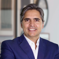 a man in a blue suit